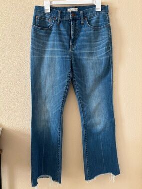 Madewell cali Demi-boot Medium Blue Denim Jeans with Contrast Stitching